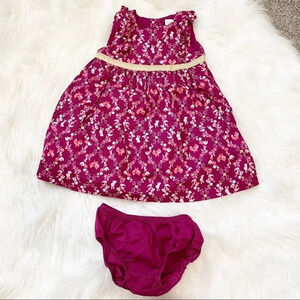 GYMBOREE Baby Girl 18-24 Months Burgundy Woodland‎ Dress